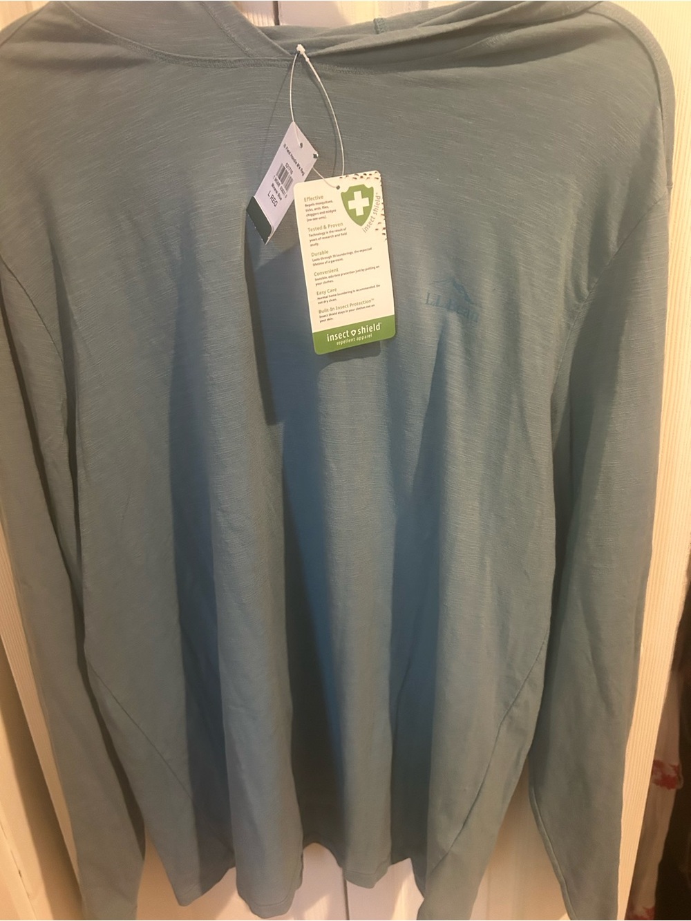 Ll Bean NWT Men's Long-Sleeve Sweater - Sage Green insect repellent shield